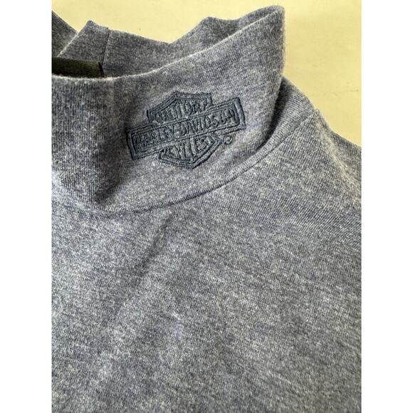 Harley-Davidson Blue Long Sleeve Turtleneck Blue Motorcycle Biker Logo Large - Picture 5 of 7